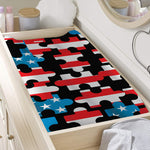 American Flag Jigsaw Puzzle Print Changing Pad Cover