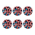 American Flag Jigsaw Puzzle Print Coaster Set