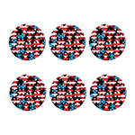 American Flag Jigsaw Puzzle Print Coaster Set