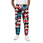 American Flag Jigsaw Puzzle Print Cotton Pants