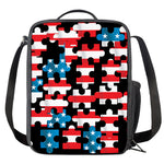 American Flag Jigsaw Puzzle Print Crossbody Lunch Bag