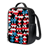 American Flag Jigsaw Puzzle Print Crossbody Lunch Bag