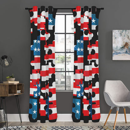 American Flag Jigsaw Puzzle Print Curtain