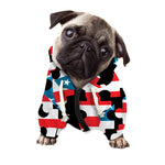 American Flag Jigsaw Puzzle Print Dog Zip Up Hoodie
