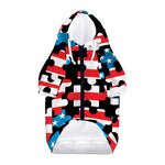 American Flag Jigsaw Puzzle Print Dog Zip Up Hoodie