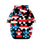 American Flag Jigsaw Puzzle Print Dog Zip Up Hoodie