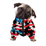 American Flag Jigsaw Puzzle Print Dog Zip Up Jacket