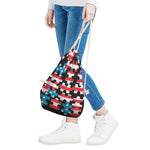 American Flag Jigsaw Puzzle Print Drawstring Bag