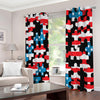 American Flag Jigsaw Puzzle Print Extra Wide Grommet Curtains