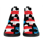 American Flag Jigsaw Puzzle Print Flat Ankle Boots