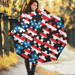 American Flag Jigsaw Puzzle Print Foldable Umbrella