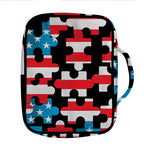 American Flag Jigsaw Puzzle Print Front Pocket Bible Bag