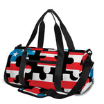 American Flag Jigsaw Puzzle Print Gym Bag