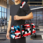 American Flag Jigsaw Puzzle Print Gym Bag
