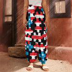American Flag Jigsaw Puzzle Print Harem Pants
