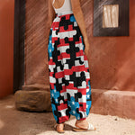 American Flag Jigsaw Puzzle Print Harem Pants