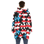 American Flag Jigsaw Puzzle Print Hoodie Blanket