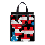 American Flag Jigsaw Puzzle Print Insulated Lunch Tote