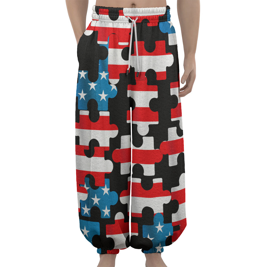 American Flag Jigsaw Puzzle Print Lantern Pants