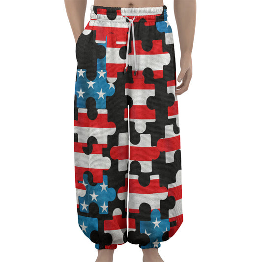 American Flag Jigsaw Puzzle Print Lantern Pants