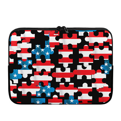 American Flag Jigsaw Puzzle Print Laptop Sleeve