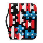 American Flag Jigsaw Puzzle Print Leather Bible Cover