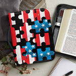 American Flag Jigsaw Puzzle Print Leather Bible Cover