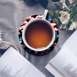 American Flag Jigsaw Puzzle Print Leather Coaster Set