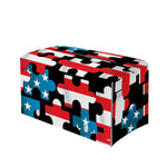 American Flag Jigsaw Puzzle Print Leather Tissue Box Cover