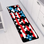 American Flag Jigsaw Puzzle Print Long Kitchen Mat