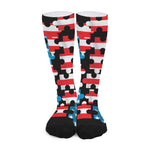 American Flag Jigsaw Puzzle Print Long Socks
