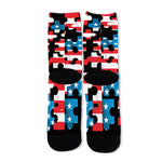 American Flag Jigsaw Puzzle Print Long Socks