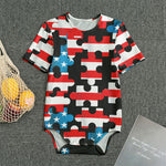 American Flag Jigsaw Puzzle Print Men's Bodysuit