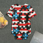 American Flag Jigsaw Puzzle Print Men's Bodysuit