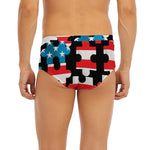 American Flag Jigsaw Puzzle Print Men's Briefs