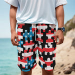 American Flag Jigsaw Puzzle Print Men's Cargo Shorts