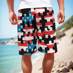 American Flag Jigsaw Puzzle Print Men's Cargo Shorts