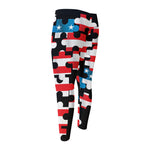 American Flag Jigsaw Puzzle Print Men's Compression Pants