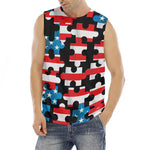 American Flag Jigsaw Puzzle Print Men's Fitness Tank Top
