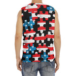 American Flag Jigsaw Puzzle Print Men's Fitness Tank Top