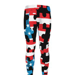 American Flag Jigsaw Puzzle Print Men's leggings