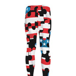 American Flag Jigsaw Puzzle Print Men's leggings