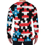 American Flag Jigsaw Puzzle Print Men's Long Sleeve T-Shirt