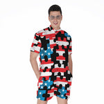 American Flag Jigsaw Puzzle Print Men's Rompers