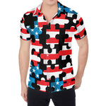 American Flag Jigsaw Puzzle Print Men's Shirt