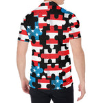 American Flag Jigsaw Puzzle Print Men's Shirt