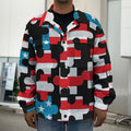 American Flag Jigsaw Puzzle Print Men's Shirt Jacket