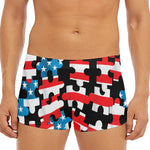 American Flag Jigsaw Puzzle Print Men's Short Boxer Briefs