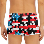 American Flag Jigsaw Puzzle Print Men's Short Boxer Briefs