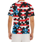American Flag Jigsaw Puzzle Print Men's Short Sleeve Rash Guard